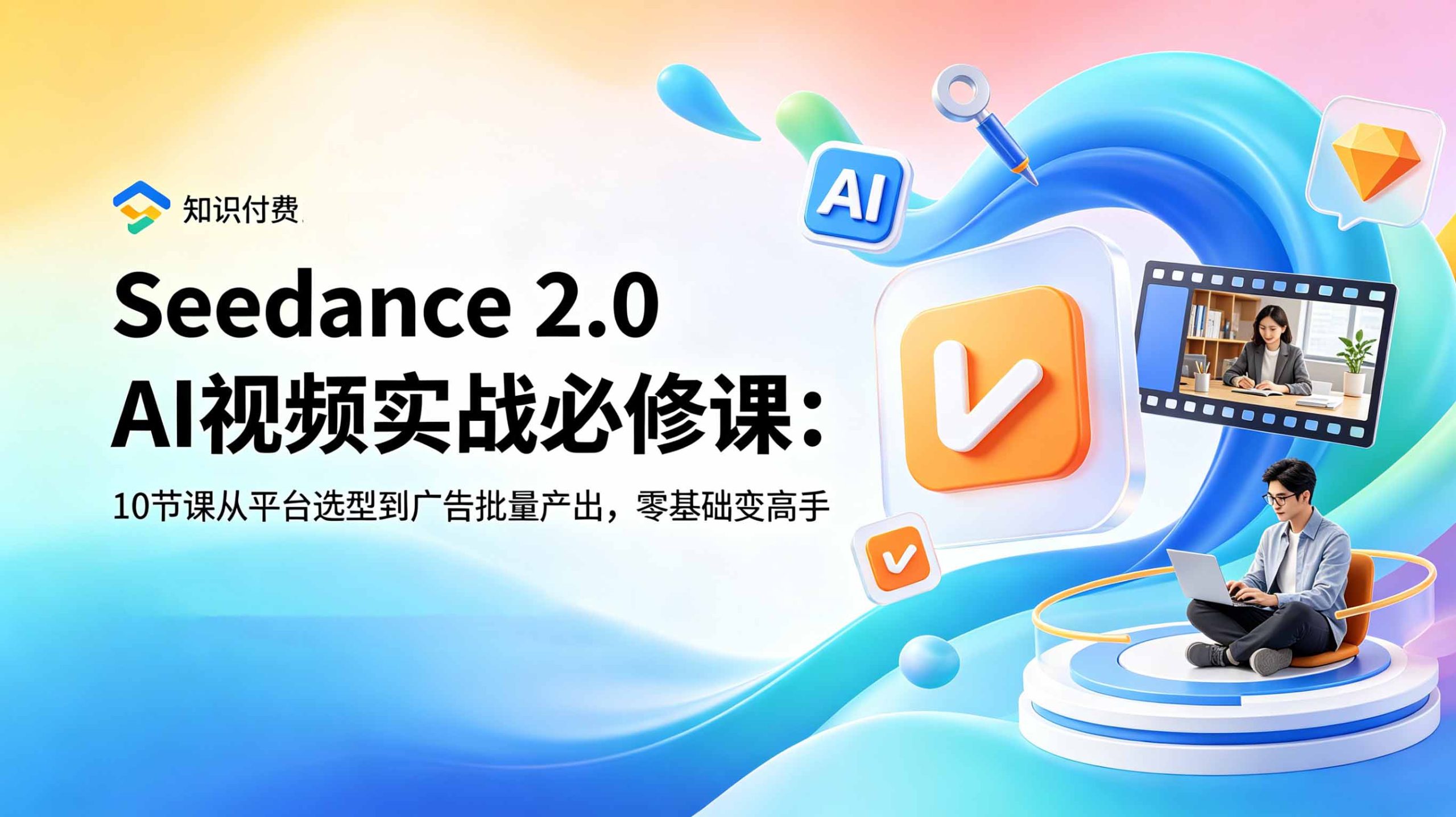 Seedance 2.0 AI视频实战必修课：10节课从平台选型到广告批量产出，零基础变高手-百货大全