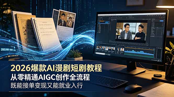 2026 爆款 AI 漫剧短剧教程 从零精通 AIGC 创作全流程 既能接单变现又能就业入行-百货大全
