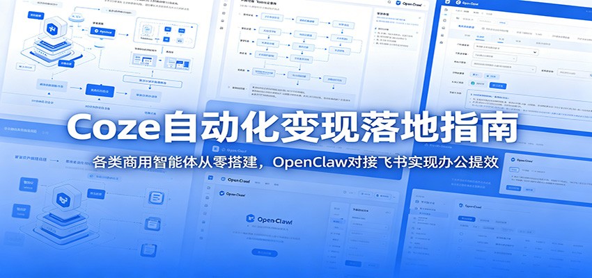 Coze自动化变现落地指南：各类商用智能体从零搭建，OpenClaw对接飞书实现办公提效-百货大全
