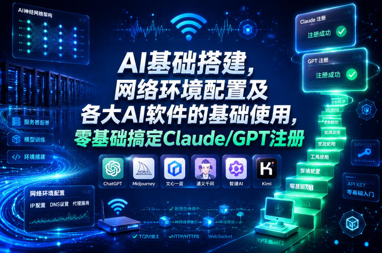 AI基础搭建，网络环境配置及各大AI软件的基础使用，零基础搞定Claude/GPT注册-百货大全