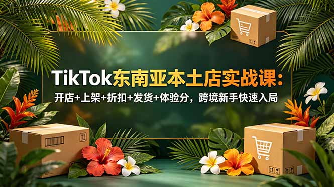TikTok东南亚本土店实战课：开店+上架+折扣+发货+体验分，跨境新手快速入局-百货大全