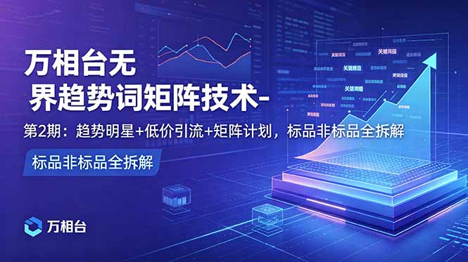 万相台无界趋势词矩阵技术-第2期：趋势明星+低价引流+矩阵计划，标品非标品全拆解-百货大全