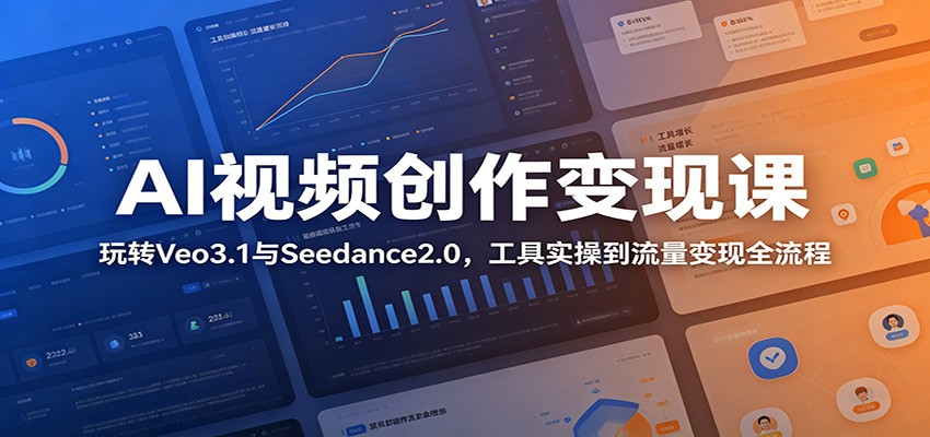 AI视频创作变现课：玩转Veo3.1与Seedance2.0，工具实操到流量变现全流程-百货大全