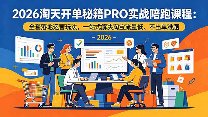 2026淘天开单秘籍PRO实战陪跑课程：全套落地运营玩法，一站式解决淘宝流量低、不出单难题-百货大全