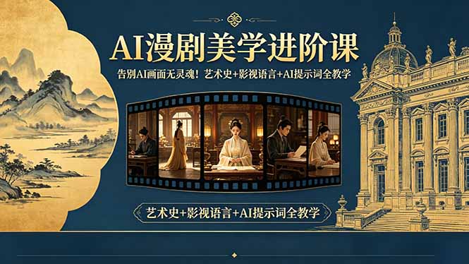 告别AI画面无灵魂！AI漫剧美学进阶课-更新，艺术史+影视语言+AI提示词全教学-百货大全