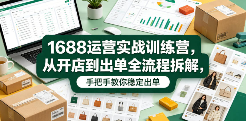1688运营实战训练营，从开店到出单全流程拆解，手把手教你稳定出单(更新0620)-百货大全