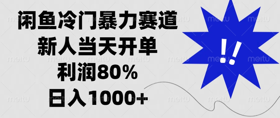 闲鱼冷门暴力赛道，新人当天开单，利润80%，日入1000+-百货大全