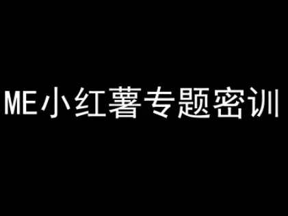 ME小红薯专题密训-小红书电商教程-百货大全