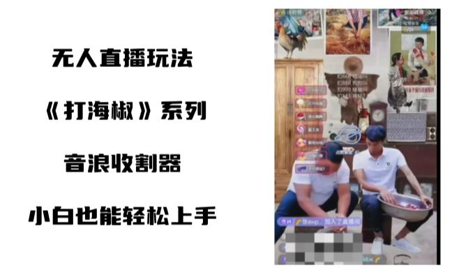 打海椒无人直播整蛊项目，小白轻松上手撸音浪收割器（教程+工具+素材）-百货大全