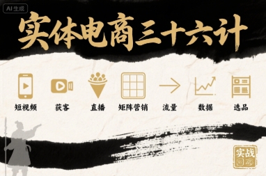 实体电商三十六计，短视频-获客-直播-矩阵营销-流量-数据-选品-百货大全