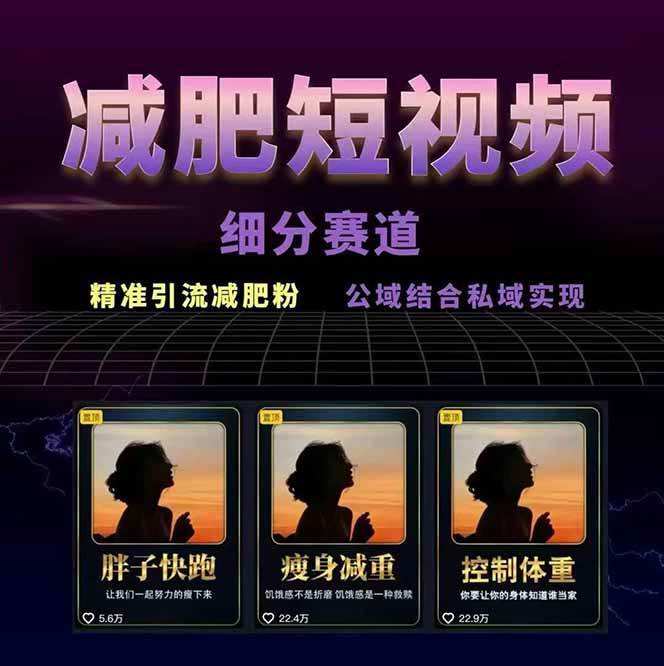 图片[2]-减肥短视频运营实战课：含素材制作、剪映教学，讲精准引流、变现设计与内容模板技巧-百货大全