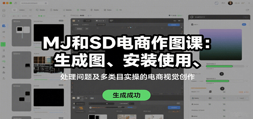 MJ和SD电商作图课:生成图、安装使用、处理问题及多类目实操的电商视觉创作-百货大全