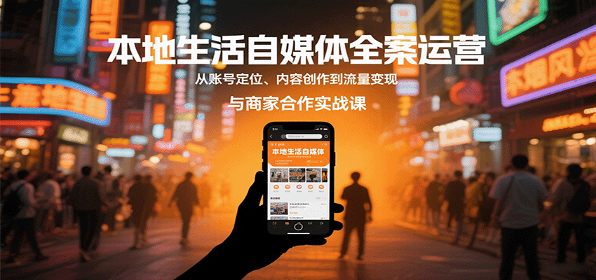 本地生活自媒体全案运营，从账号定位、内容创作到流量变现与商家合作实战课-百货大全