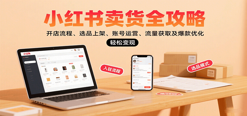 小红书卖货全攻略：开店流程、选品上架、账号运营、流量获取及爆款优化，轻松变现-百货大全