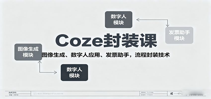 Coze封装课,图像生成、数字人应用、发票助手,流程封装技术-百货大全