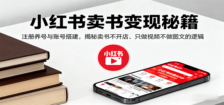小红书卖书变现秘籍,注册养号与账号搭建,揭秘卖书不开店、只做视频不做图文的逻辑-百货大全