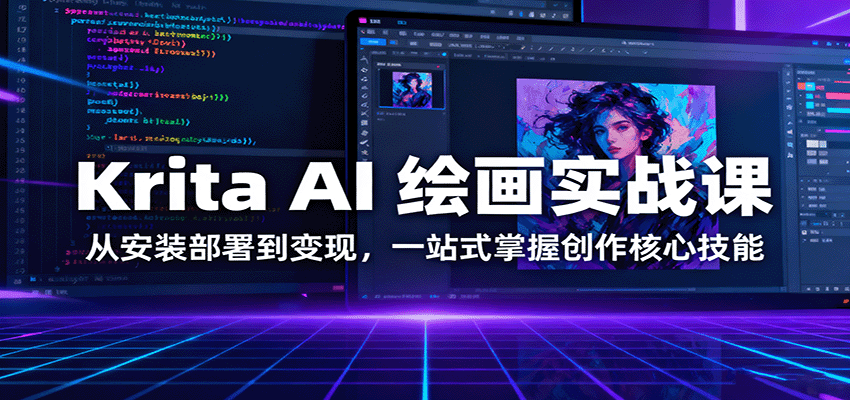 Krita AI 绘画实战课：从安装部署到变现，一站式掌握创作核心技能-百货大全