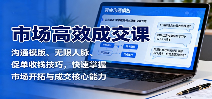 市场高效成交课：沟通模版、无限人脉、促单收钱技巧，快速掌握市场开拓与成交核心能力-百货大全