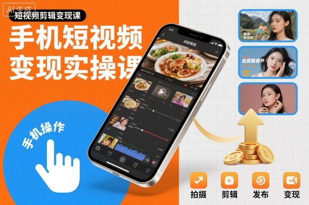 手机短视频变现实操课，短视频剪辑变现课-百货大全