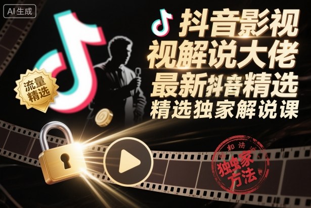 抖音影视解说大佬最新抖音进精选和独家方法,精选独家解说课(更新11月)