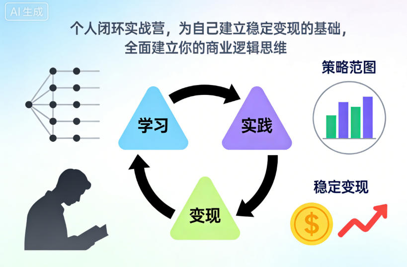 个人闭环实战营,为自己建立稳定变现的基础,全面建立你的商业逻辑思维
