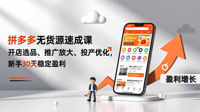 拼多多无货源速成课,开店选品、推广放大、投产优化,新手30天稳定盈利-百货大全