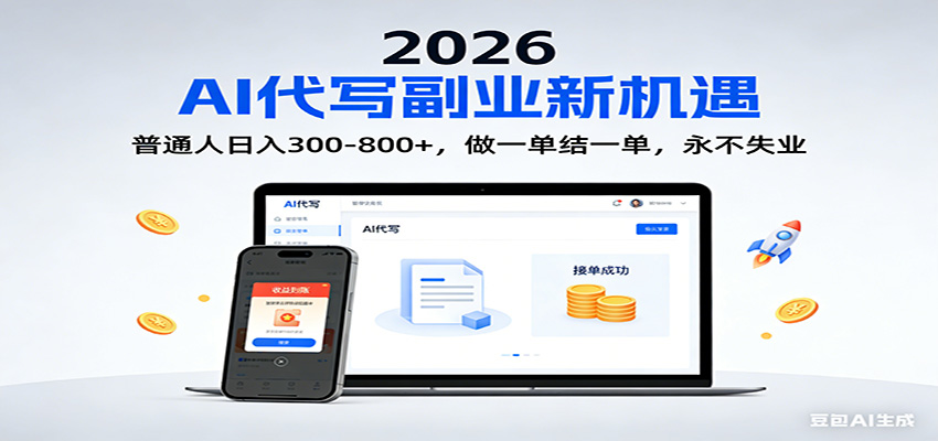 2026 副业首选!AI 代写日入 300-800,普通人0门槛,做一单结一单!-百货大全