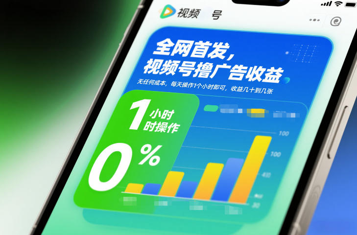 全网首发，视频号撸广告收益，无任何成本，每天操作1个小时即可，收益几十到几张-百货大全