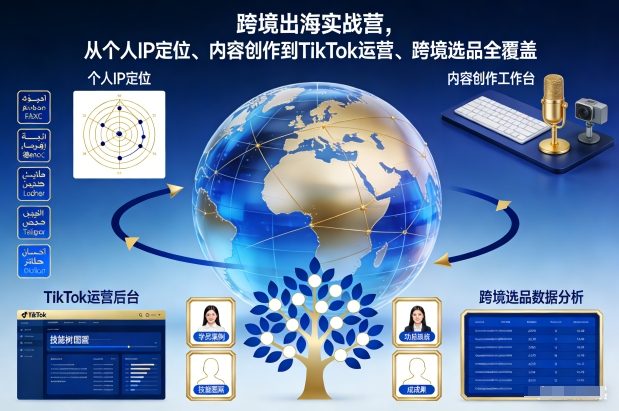 跨境出海实战营，从个人IP定位、内容创作到TikTok运营、跨境选品全覆盖-百货大全