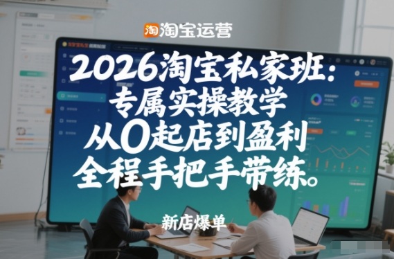 2026淘宝私家班：专属实操教学，从0起店到盈利，全程手把手带练-百货大全