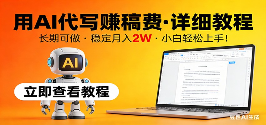 用AI代写赚稿费,详细教程,长期可做,稳定月入2W,小白轻松上手!-百货大全