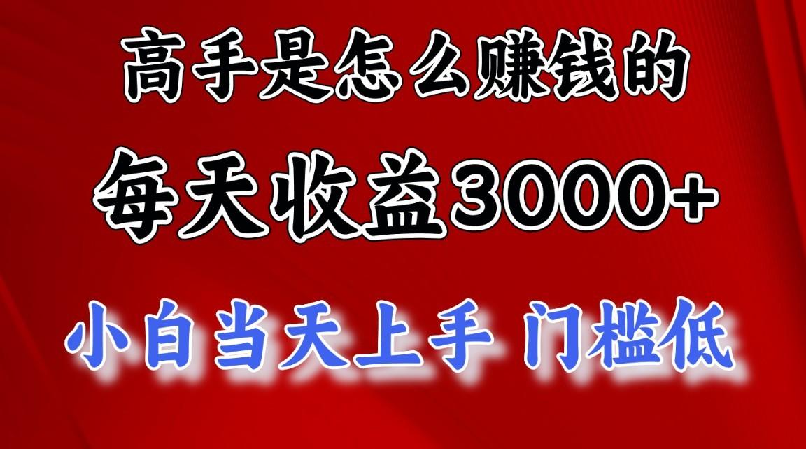 高手是怎么赚钱的，一天收益3000+，闷声发财项目，不是一般人能看懂的-百货大全