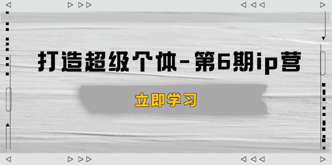 打造 超级个体-第6期ip营：商业认知,产品设计,成交演练,解决知识变现难题-百货大全