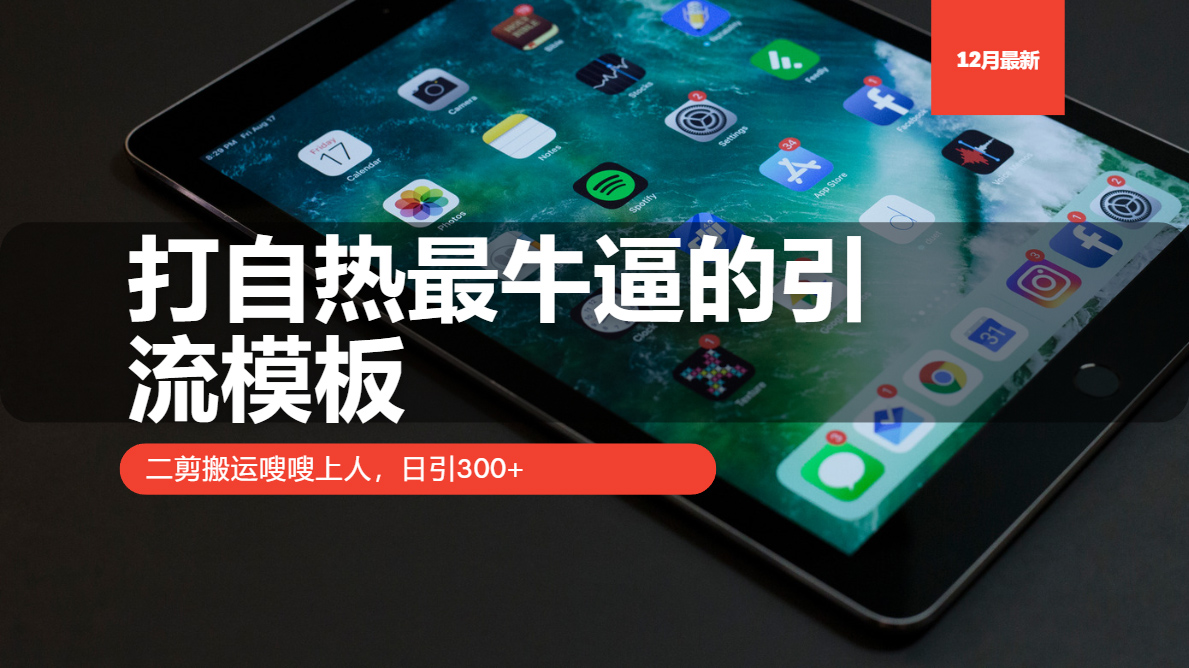 打自热最牛逼的引流模板，二剪搬运嗖嗖上人，日引300+-百货大全