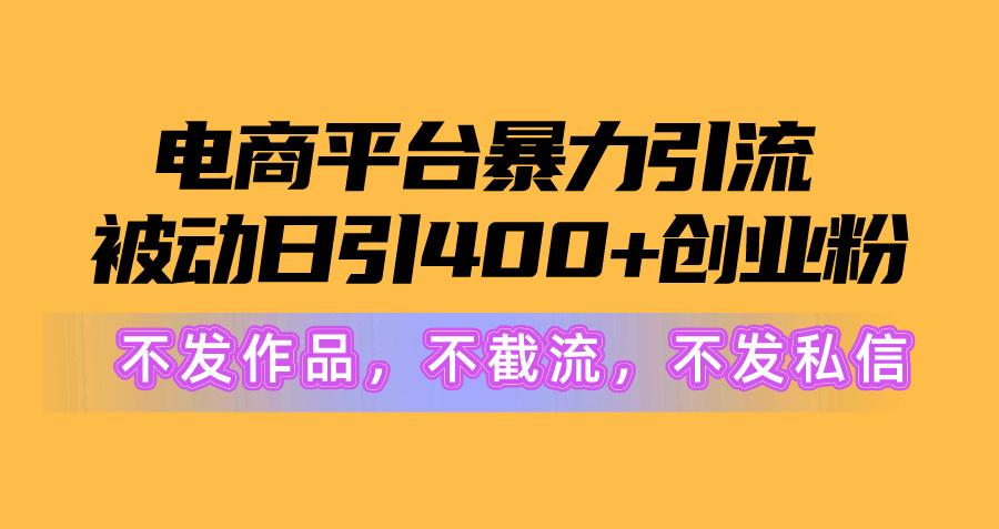 图片[1]-电商平台暴力引流,被动日引400+创业粉不发作品，不截流，不发私信-百货大全