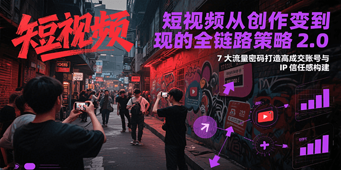 短视频从创作到变现的全链路策略2.0，7大流量密码构建IP信任感打造高成交账号-百货大全
