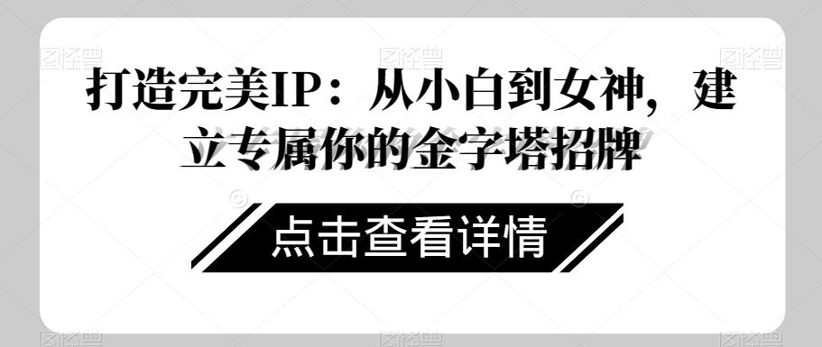 打造完美IP：从小白到女神，建立专属你的金字塔招牌-百货大全