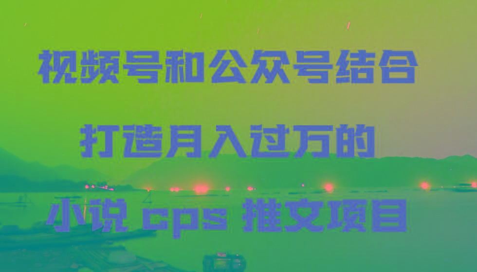视频号和公众号结合打造月入过万的小说cps推文项目，包括市面上面的各种思路详解-百货大全