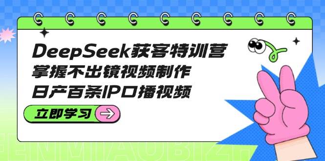 DeepSeek获客特训营:掌握不出镜视频制作,日产百条IP口播视频-百货大全