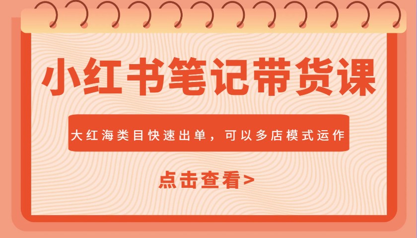 小红书笔记带货课，大红海类目快速出单，市场大，可以多店模式运作(更新)-百货大全
