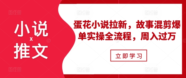 小说推文之蛋花小说拉新，故事混剪爆单实操全流程，周入过万-百货大全