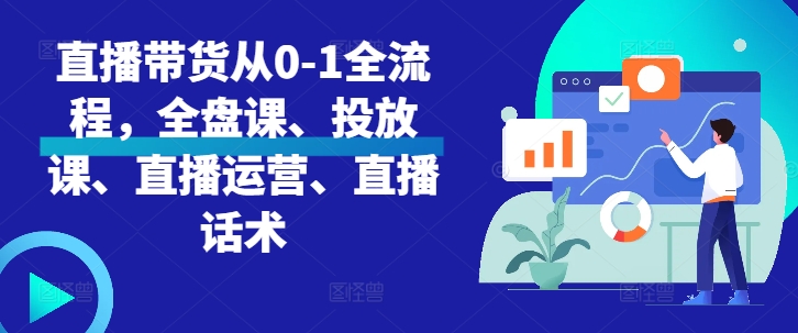 直播带货从0-1全流程，全盘课、投放课、直播运营、直播话术-百货大全