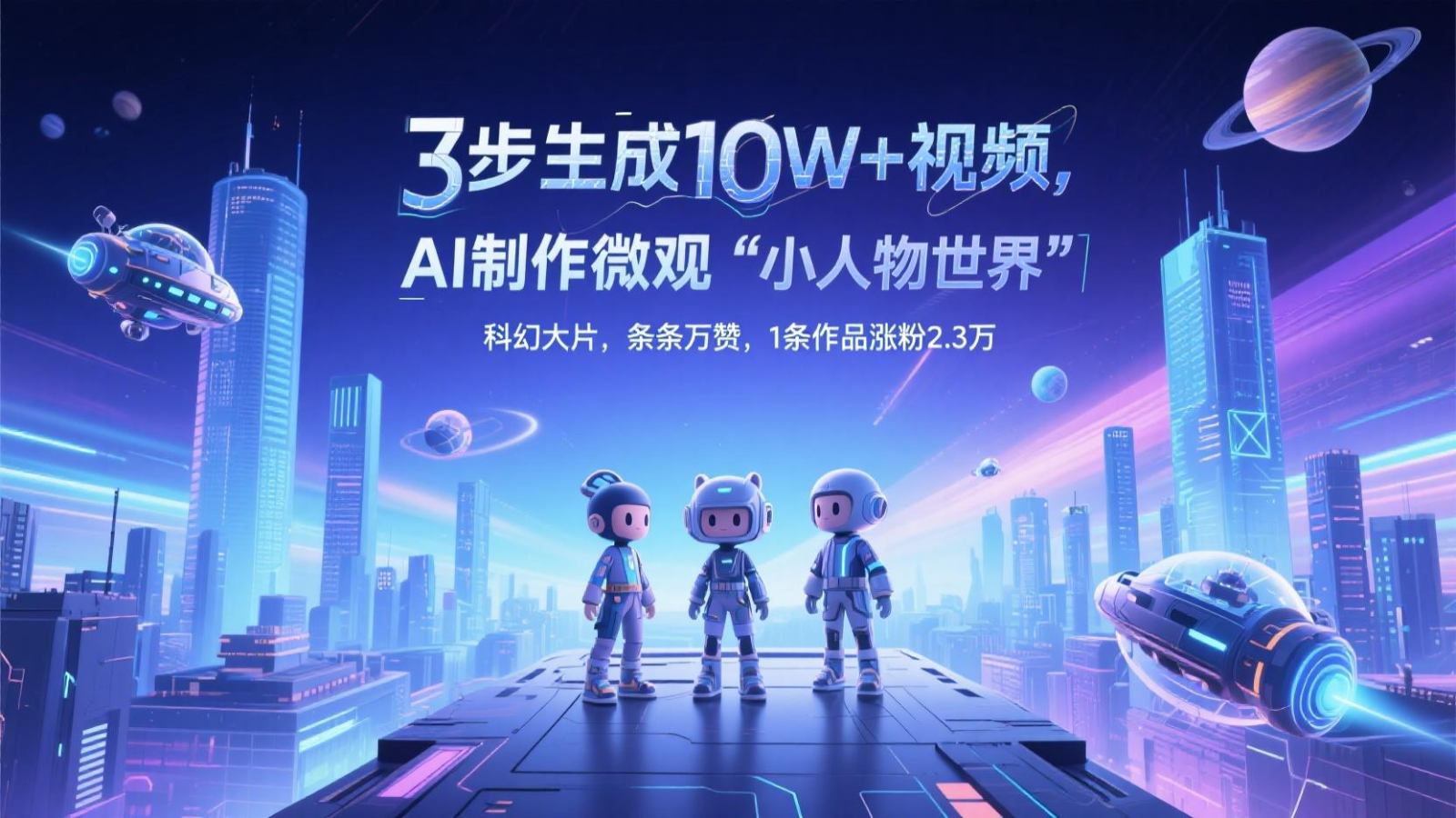 三步生成10W+视频，AI制作微观“小人物世界”科幻大片，条条万赞，1条作品涨粉2.3万-百货大全