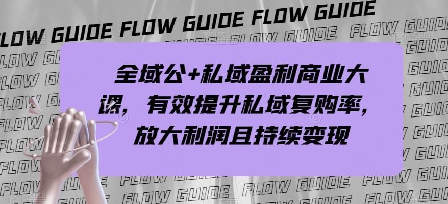 全域公+私域盈利商业大课，有效提升私域复购率，放大利润且持续变现-百货大全