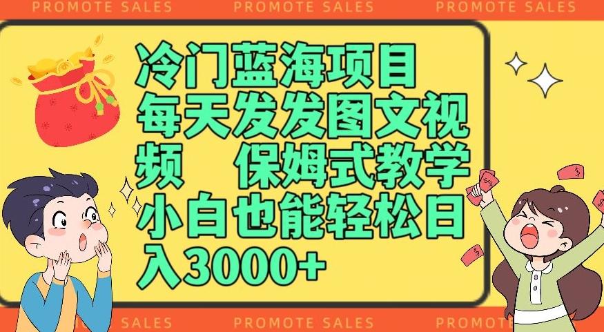 冷门蓝海项目，每天发发图文视频，保姆式教学，小白也能轻松日入3000+-百货大全