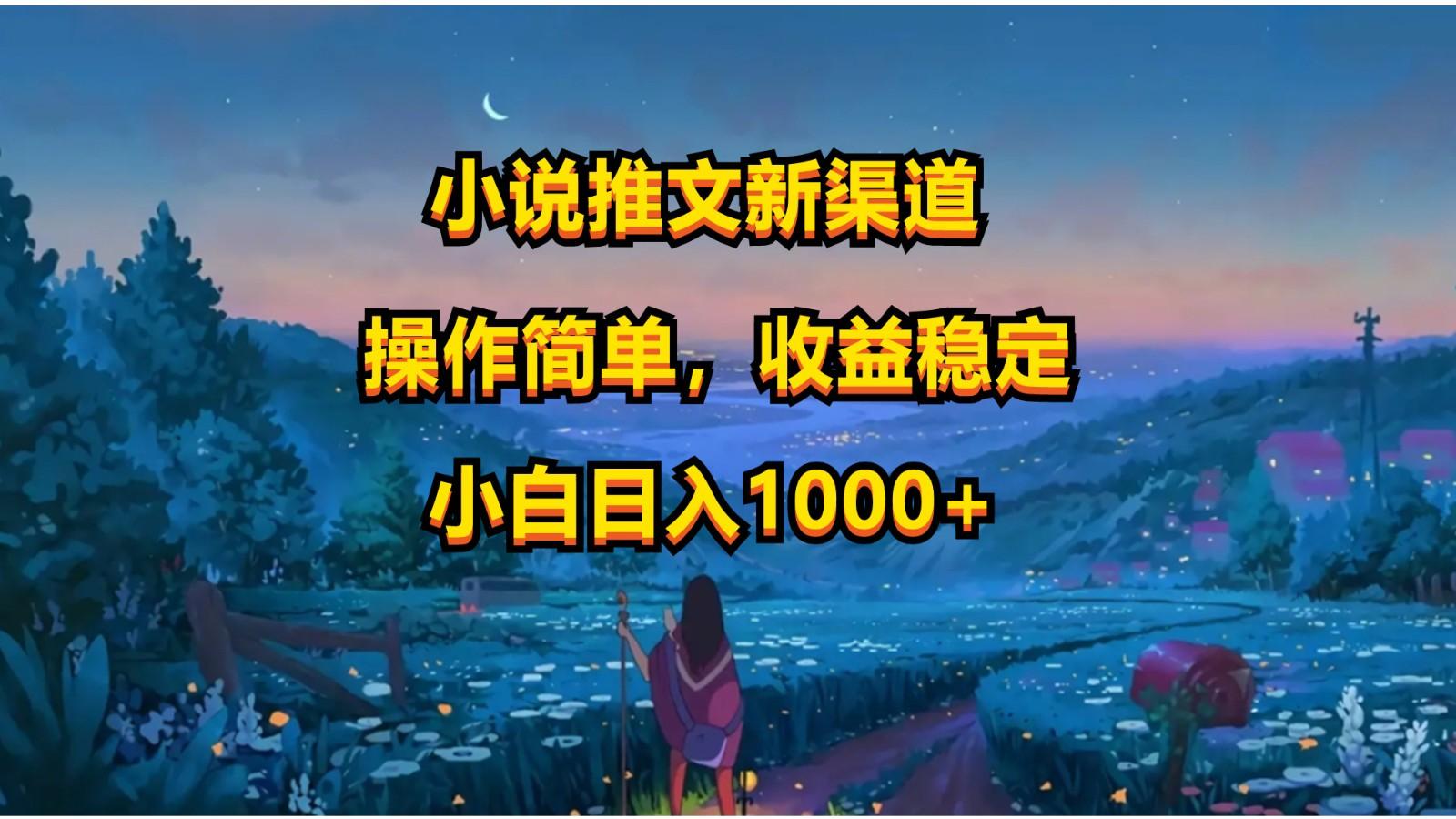 小说推文新玩法,操作简单,收益稳定,日入1000+-百货大全