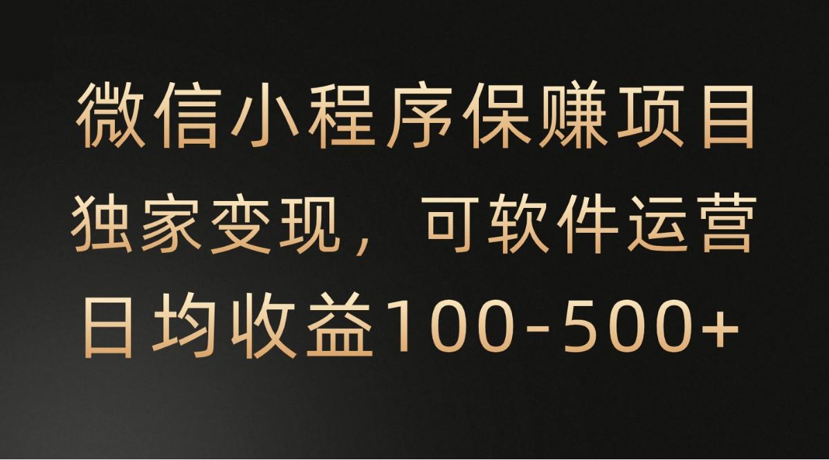 微信小程序，腾讯保赚项目，可软件自动运营，日均100-500+收益有保障-百货大全