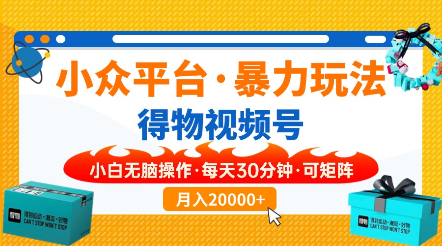 小众平台暴力玩法，一键搬运爆款视频，可矩阵小白无脑操作，每天30分钟…-百货大全