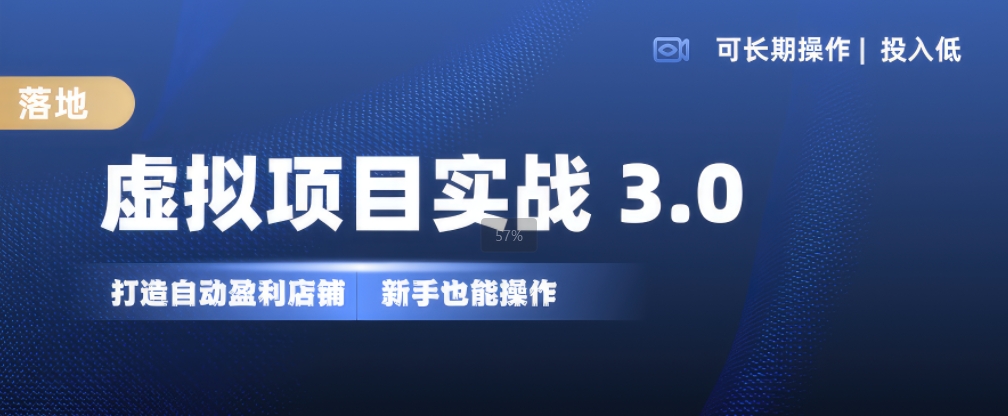 虚拟项目实战3.0，打造自动盈利店铺，可长期操作投入低，新手也能操作-百货大全